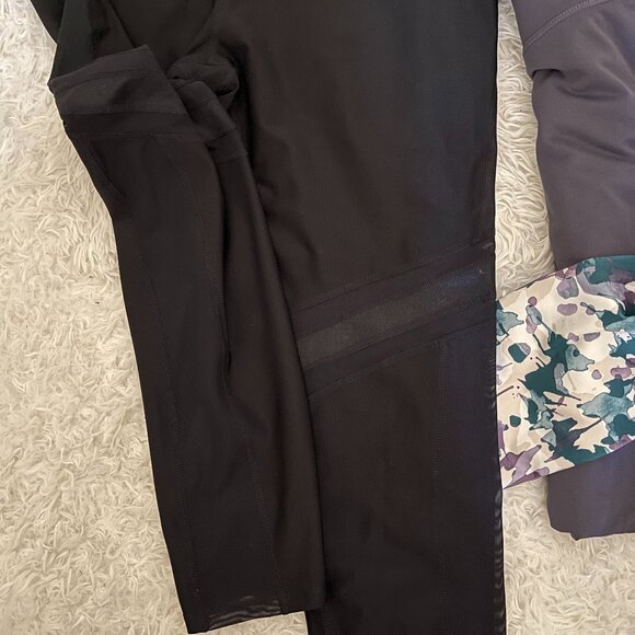 JoyLab XL Leggings 3‑Pack – Mesh & Crisscross Detailing, Like‑New - Picture 5 of 6